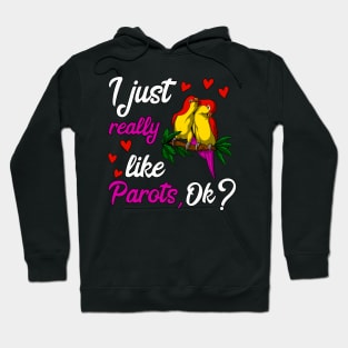 I Just Really Like Parrots Cute Birds Hoodie